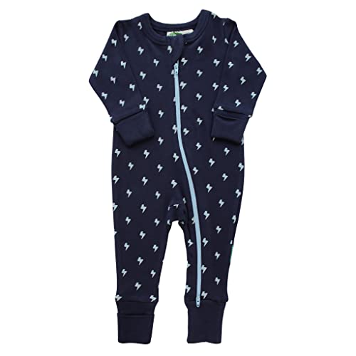 Organic Signature Print '2-Way' Zip Romper - Long Sleeve