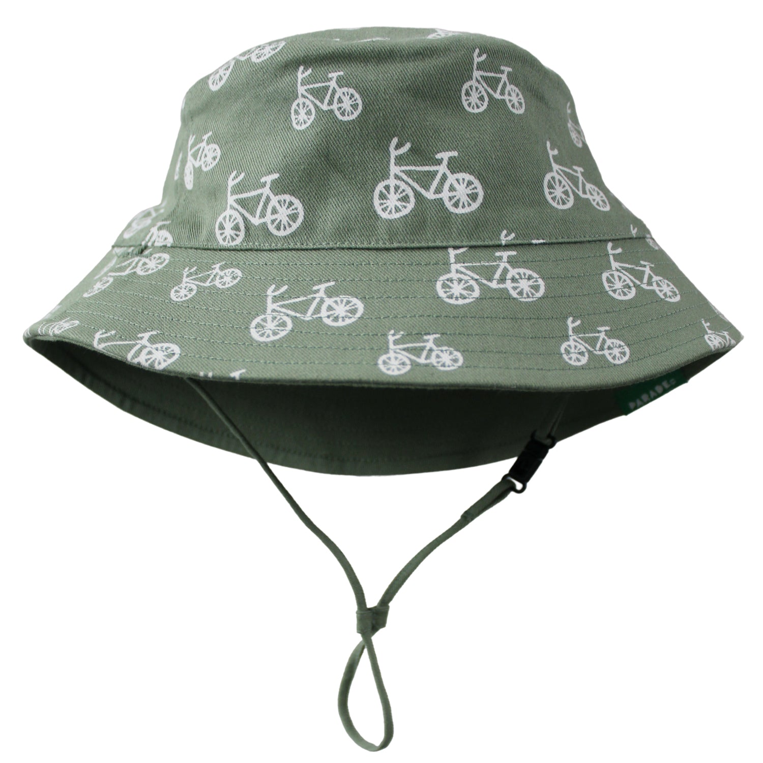 Reversible Organic Cotton Bucket Hats, Bikes and Camper Green / Large (2-4 Years)