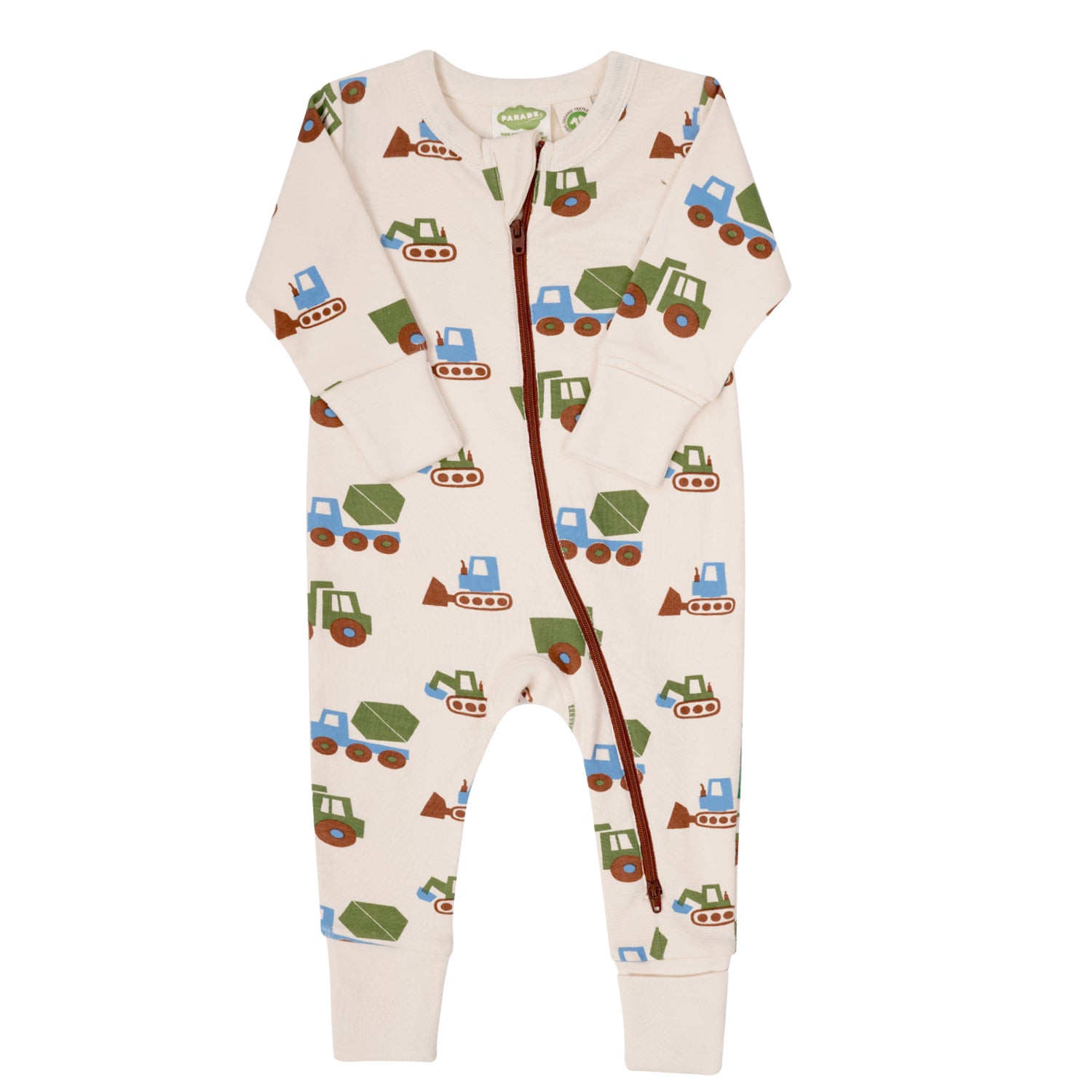 Organic Signature Print '2-Way' Zip Romper - Long Sleeve