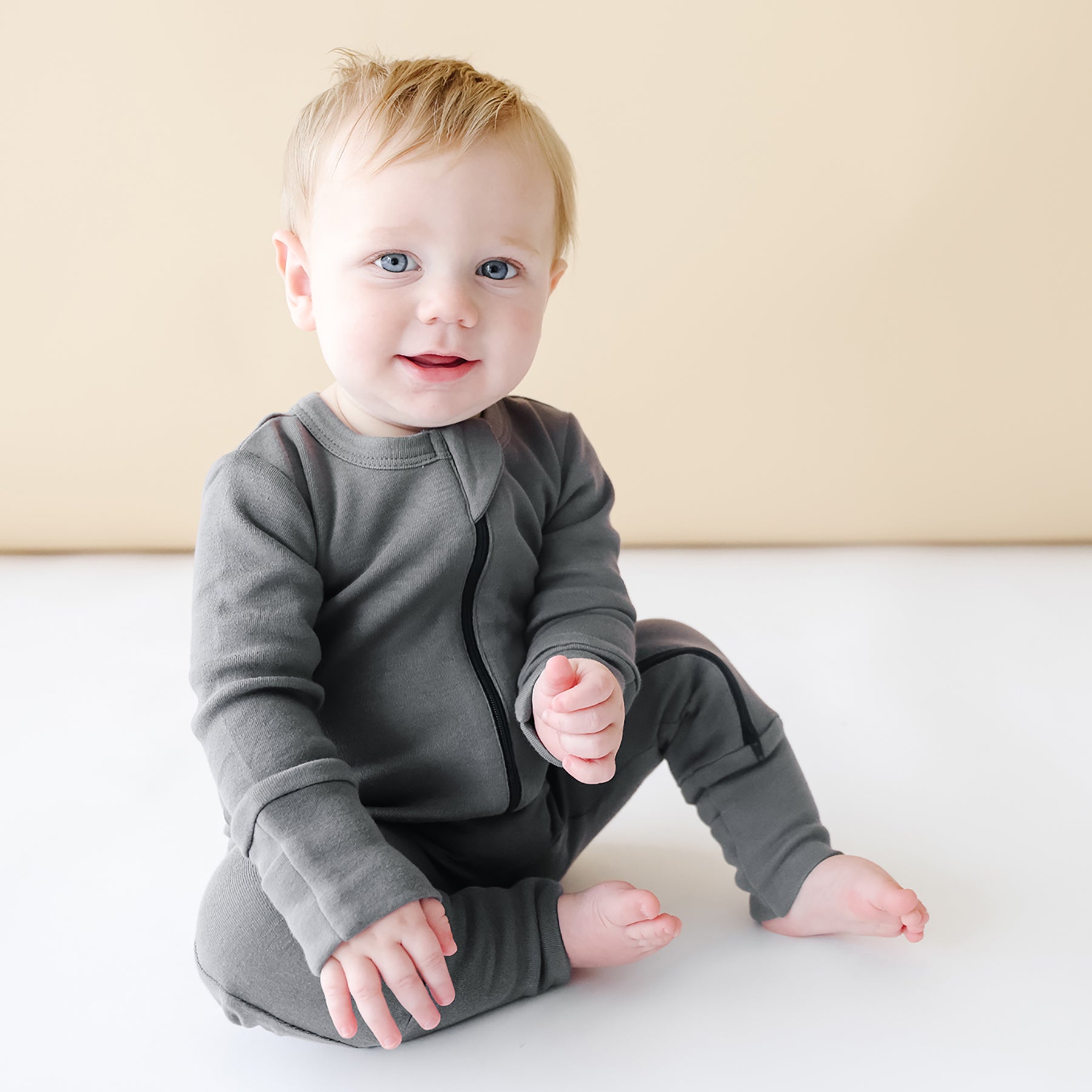 Organic Essential Basic '2-Way' Zipper Romper - Long Sleeve