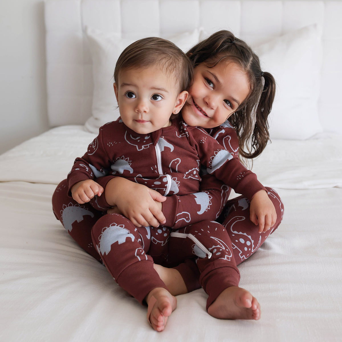 Organic Signature Print '2-Way' Zip Romper - Long Sleeve