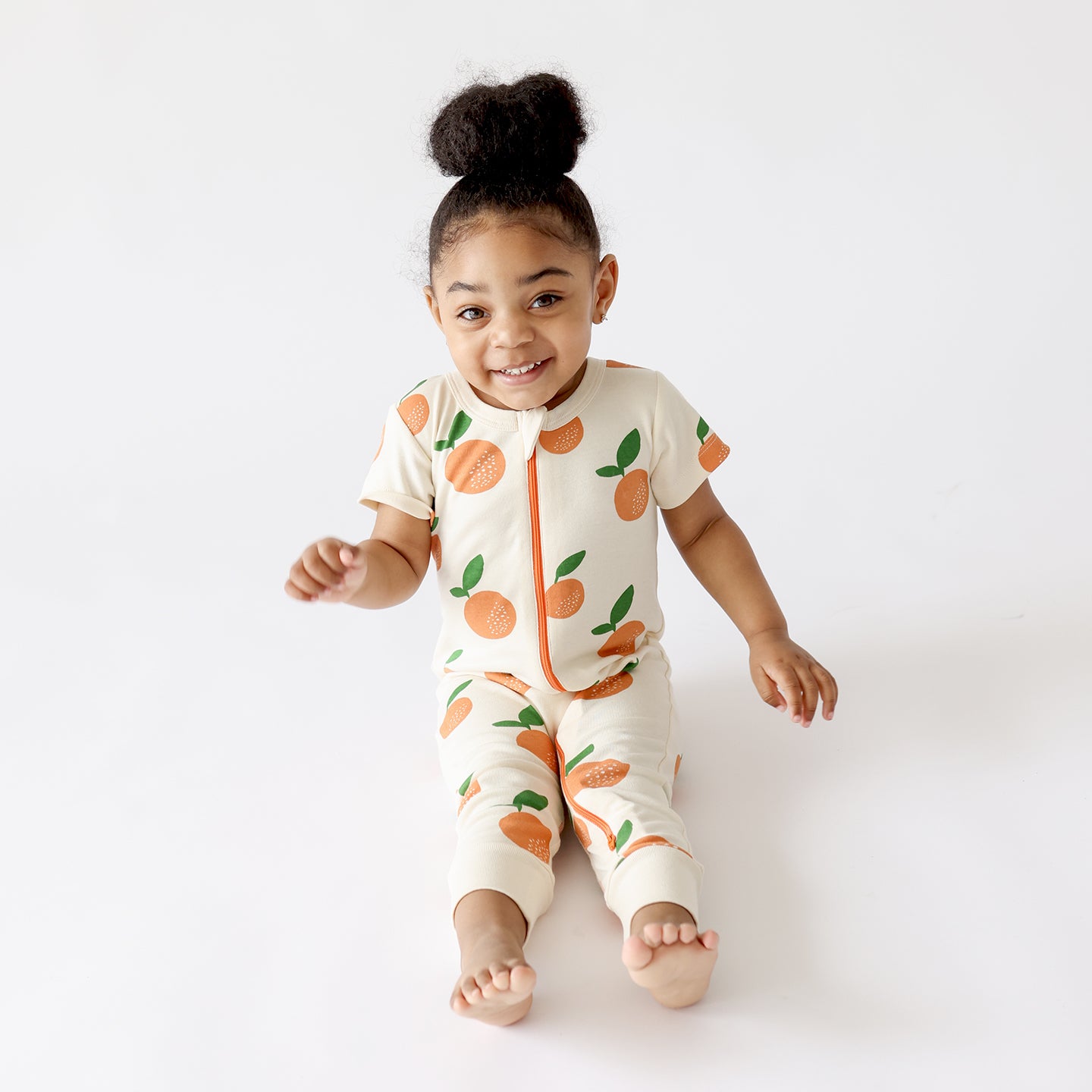 Organic Signature Print '2-Way' Zip Romper - Short Sleeve