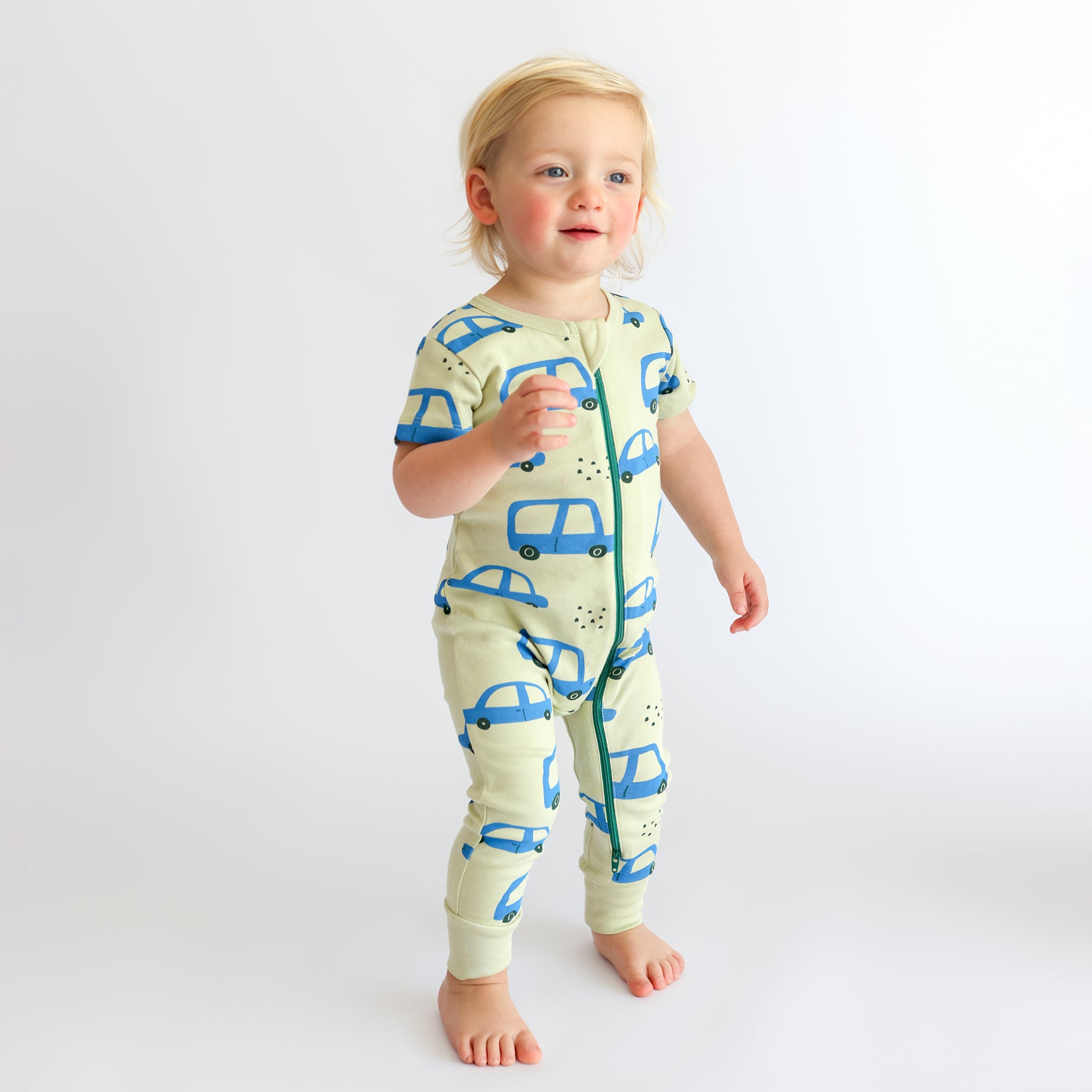 Organic Signature Print '2-Way' Zip Romper - Short Sleeve – Parade