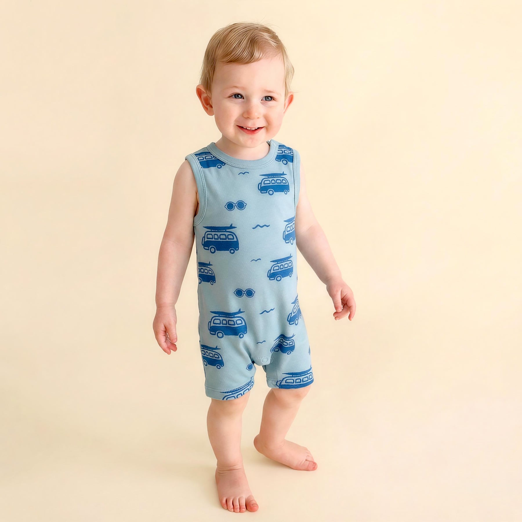 Organic Tank Rompers - Signature Prints