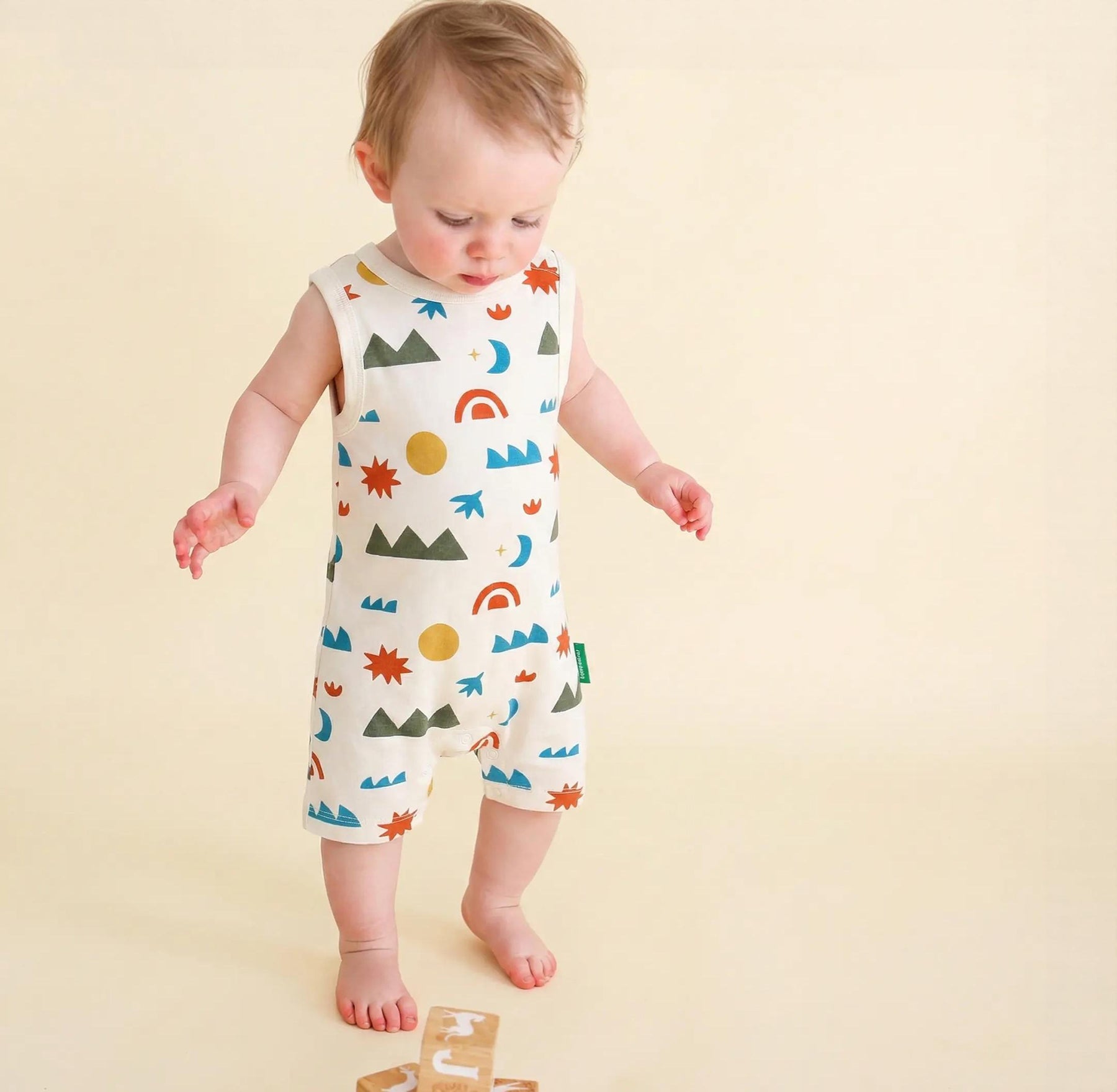 Organic Tank Rompers - Signature Prints