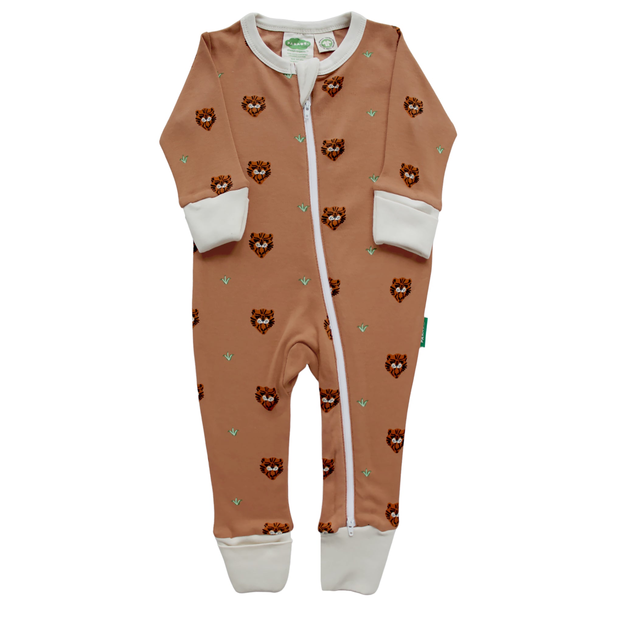 Organic Signature Print '2-Way' Zip Romper - Long Sleeve