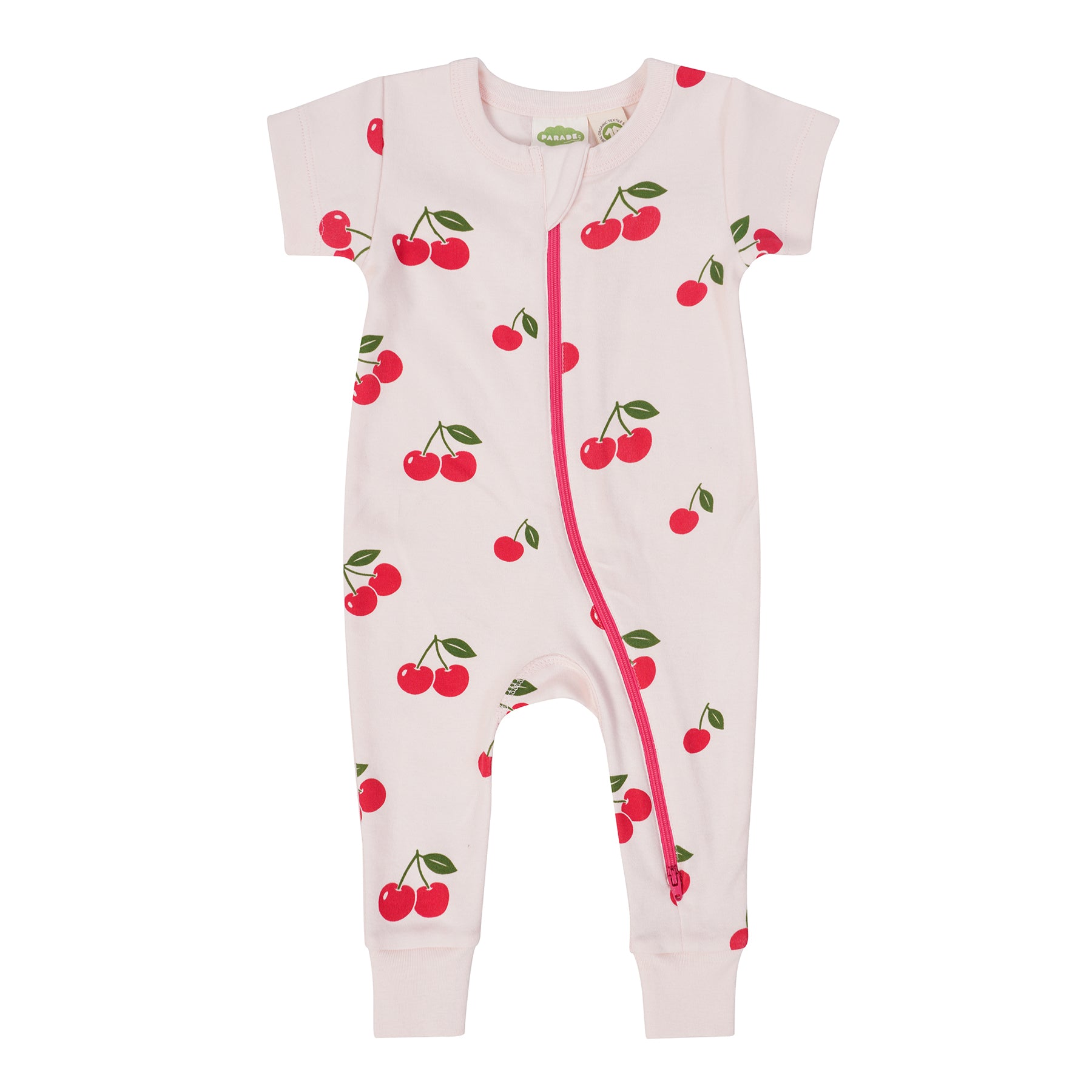 Organic Signature Print '2-Way' Zip Romper - Short Sleeve