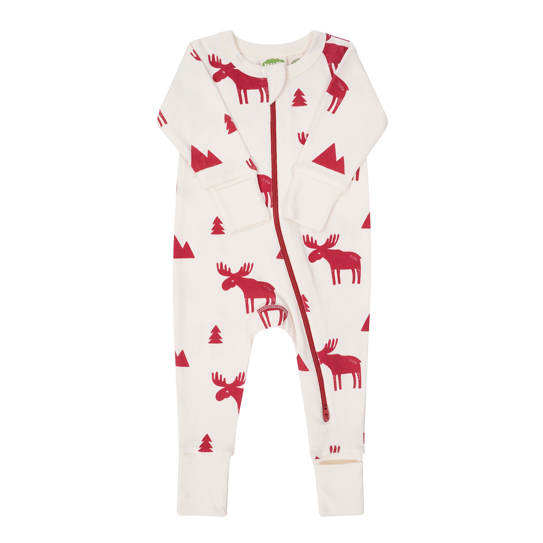 Organic Signature Print '2-Way' Zip Romper - Long Sleeve