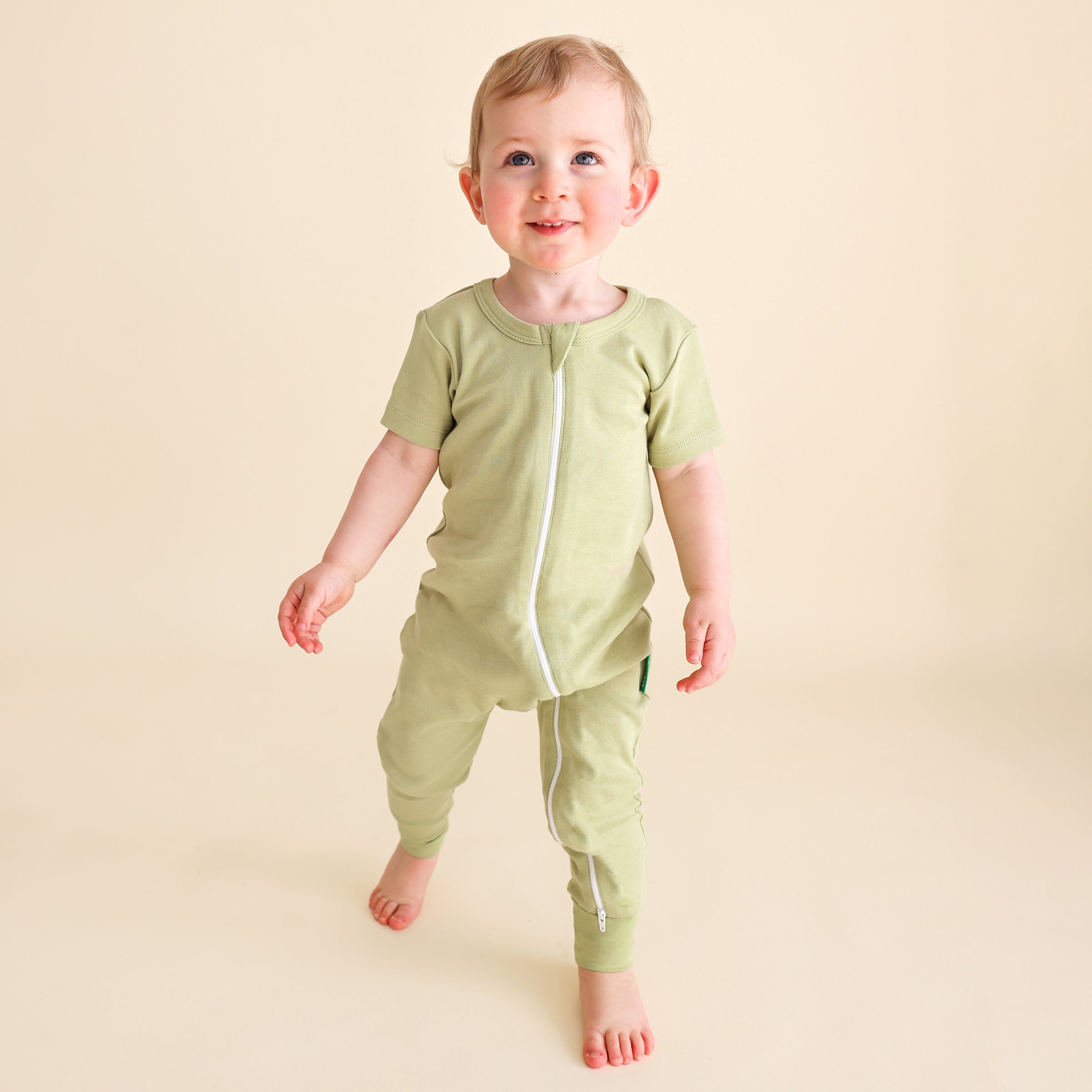 Organic Essential Basics '2-Way' Zip Romper - Short Sleeve